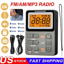 Portable Radio AM FM Rechargeable Pocket Radio W/ Best Reception Digital Tuning