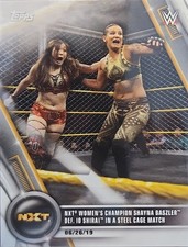 2020 TOPPS WWE #40 NXT SHAYNA BASZLER DEF.IO SHIRAI IN STEELCAGEMATCH 012526