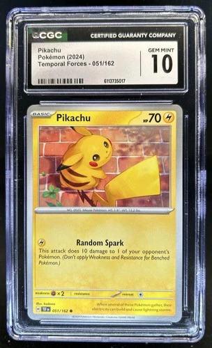2024 Pokemon Temporal Forces Pikachu #051/162 CGC 10