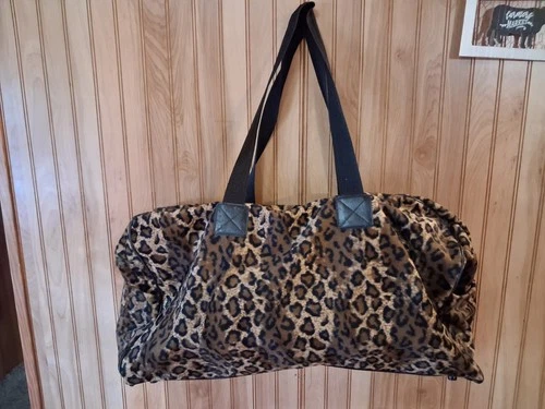 Vintage Leopard Cheetah Animal Print Duffel Bag Vacation, Ov Vintage vintage concert t-shirt, vintage, size L, single stitch, B+ condition