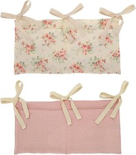 2PCS Baby Crib Organizer Cot Caddy Bed Storage Bag Hanging Pocket Diaper Nursery