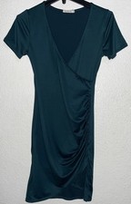 Heart & Hips Side Rouche Bodycon Dress Women Size Small Green