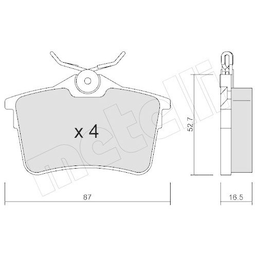 Plaquettes de frein Metelli 22-0816-0 pour disques Citroën Berlingo et Peugeot 308