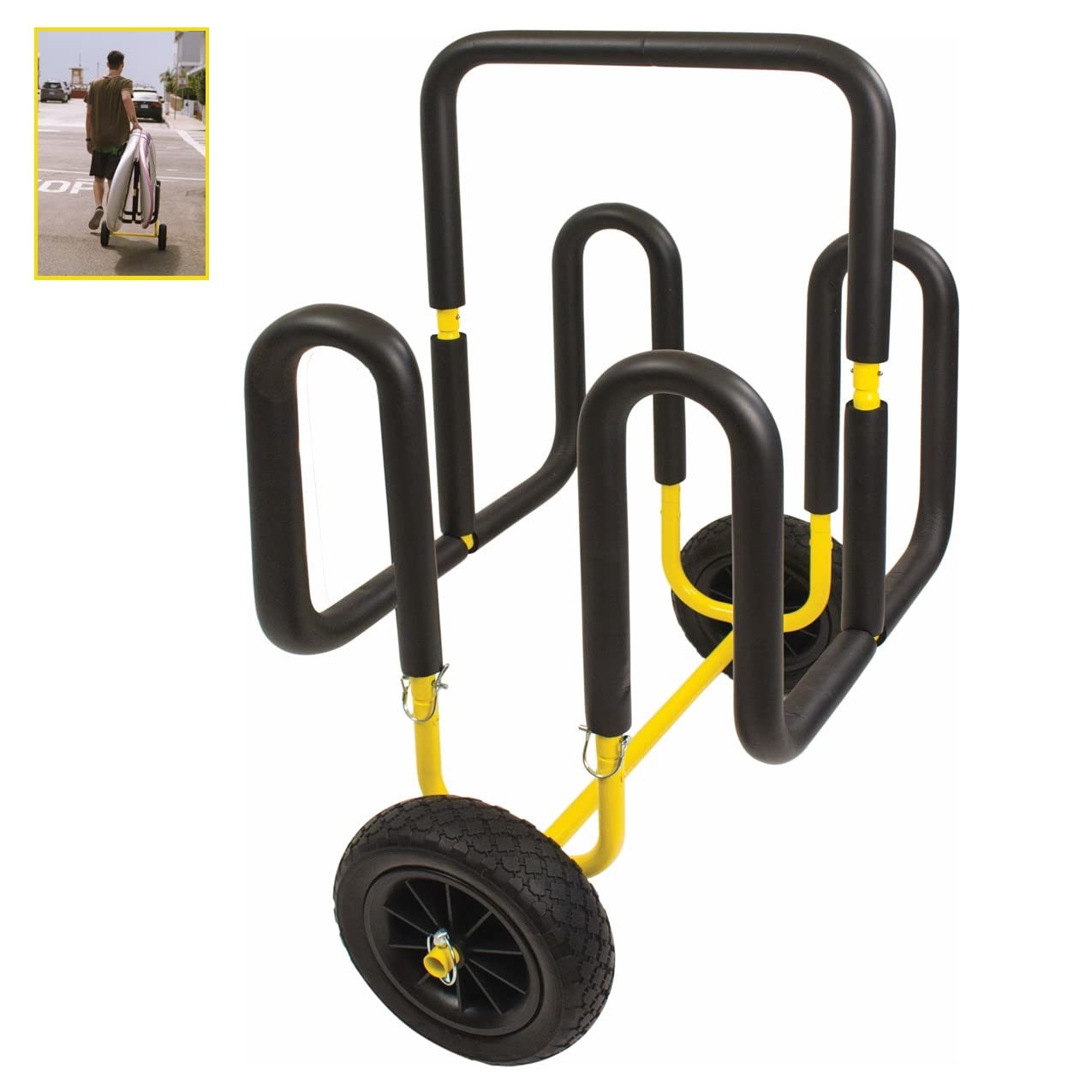 Double SUP Transport Cart with Airless Wheels, Carrier/Troll