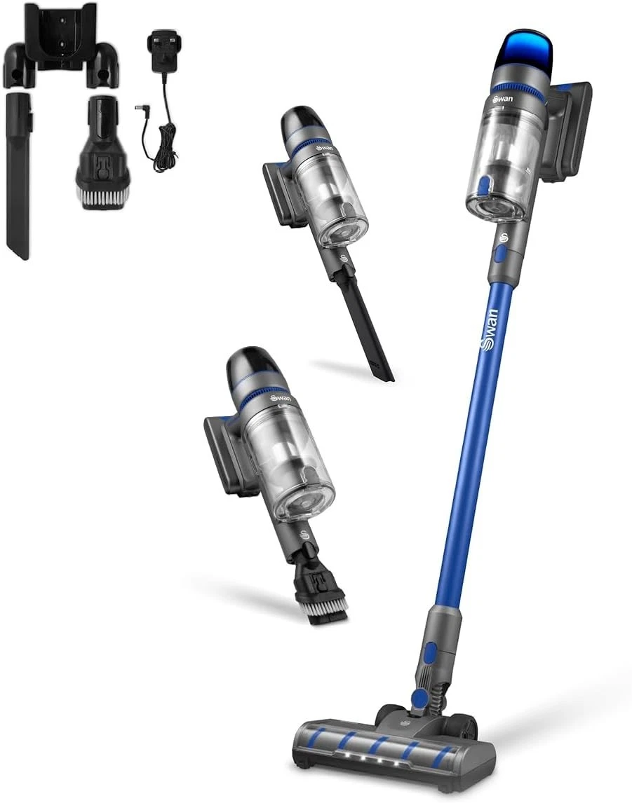 Swan SC15825N Dust Master 29.6V Cordless Stick Vacuum with 3 Speed Settings, Rec