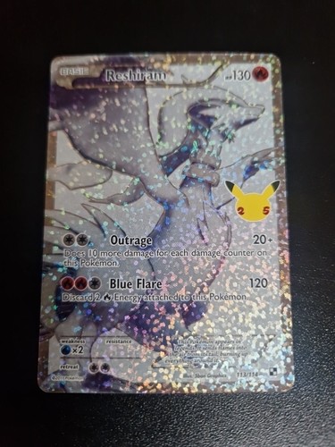 Pokémon TCG Reshiram Celebrations Full Art Card 113/114