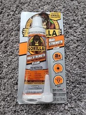 Gorilla Max Strength Clear Construction Adhesive, 2.5 Ounce Squeeze Tube, Clear