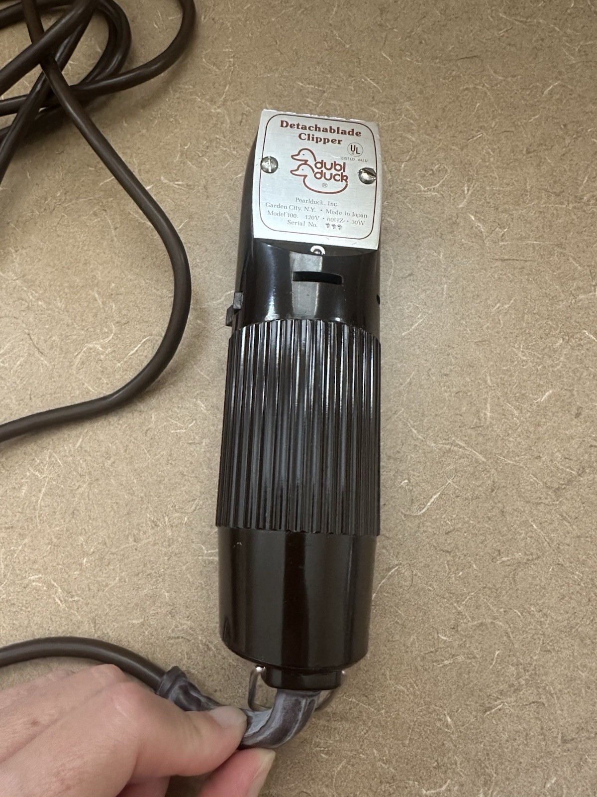 Vintage Dubl Duck Professional Detachablade Electric Hair Clipper Model 100 MINT