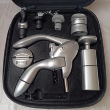 Houdini Lever Corkscrew Wine Bottle Opener Vacuum Sealer Preserve Zip Kit / Case