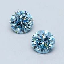 Natural Blue Color 1 CT Round Cut Lab-grown Diamond VVS1 Clarity Certified P160