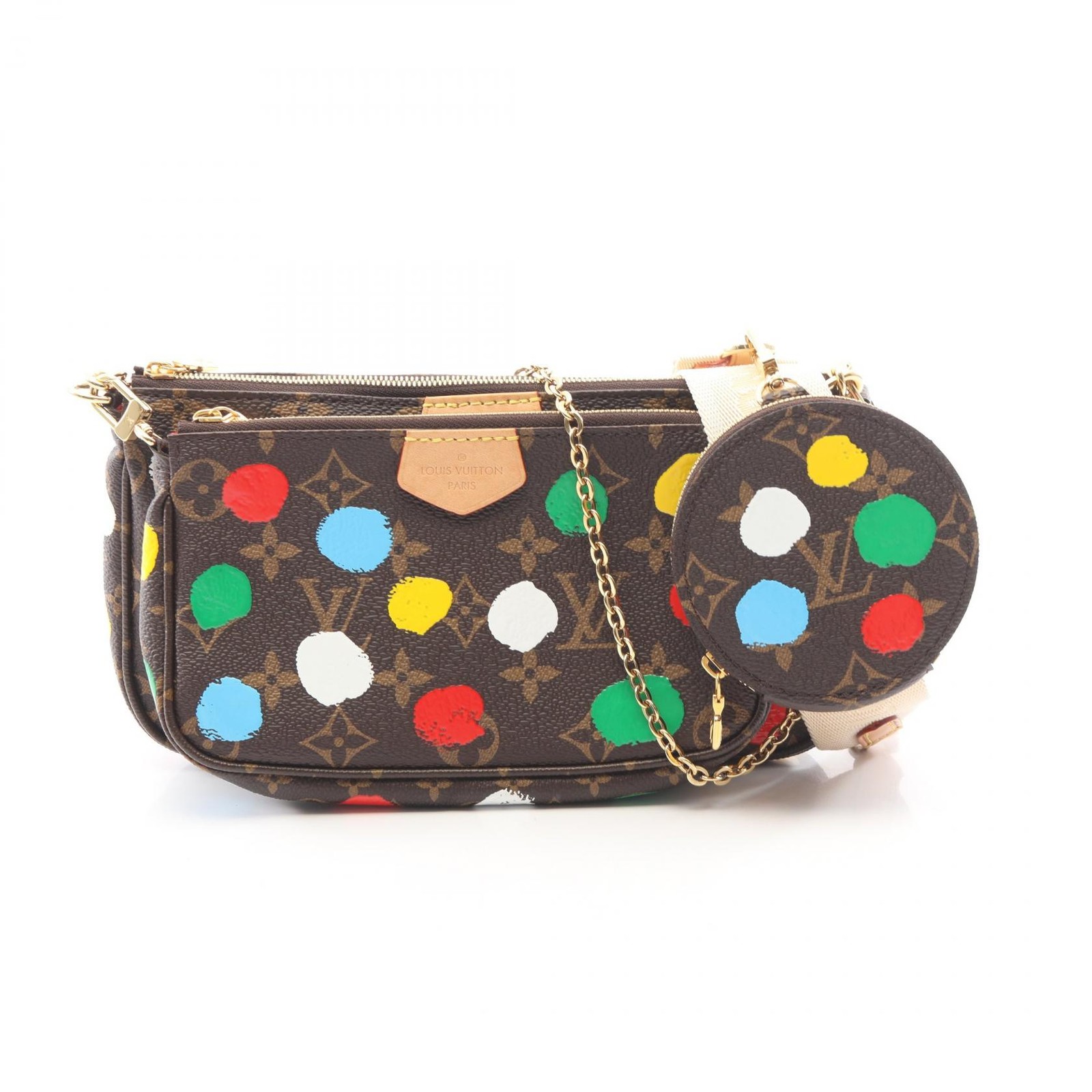 LOUIS VUITTON Yayoi kusama Multi Pochette Accessories Chain Shoulder Bag M46385