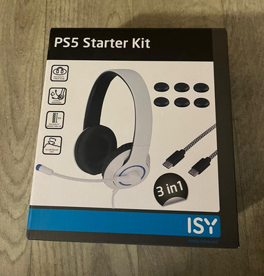 ISY PS5 Starter Kit Headset USB-C Kabel Controller Grips für PlayStation 5