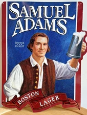 1999 Samuel Adams Boston Lager Beer Metal Wall Tacker Sign Vtg 13.75" x 17.5"