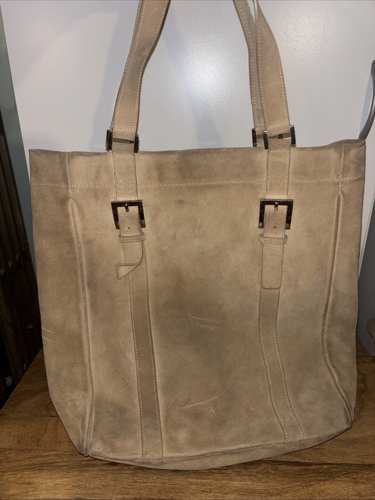 Vintage Express Suede Leather Tote Bag Rare Great Condition Amazing Patina