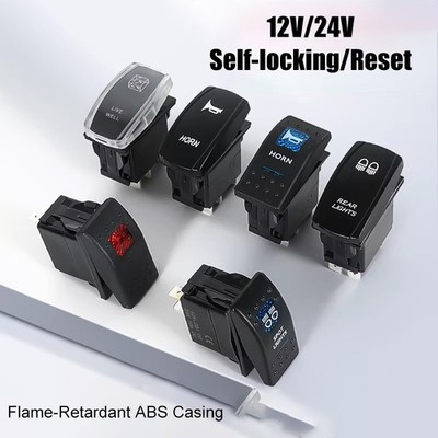 12/24V LED Kfz Schalter Beleuchtung - Kipp & Drucktaster für Auto Fahrzeugumbau