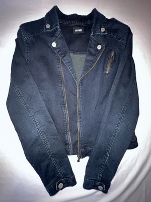 Hudson Girls XL Dark Wash Denim Zip Up Moto Jacket