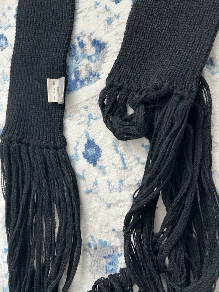 Dior Homme AW04 “VOTC” Long Fringe Scarf by Hedi Slimane – Rare Collector Piece - Image 4 of 4