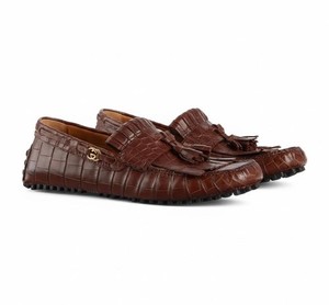 GUCCI GG Alligator Napa Lux Ruby Bordeaux Loafers Burgundy 10/ 10.5 US Crocodile Gucci Crocodile Loafer | eBay main image 4