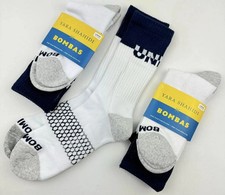3-Pairs Limited Edition Bombas x Yara Shahidi Calf Socks White Navy Size Large