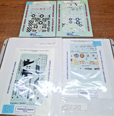 LOT (4) Experts Choice & Super Scale  1/48 Decals, P-51D, P-38L, F-16S, ALABAMA