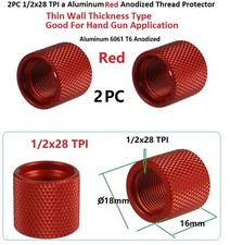 2 PC Red 1/2x28 TPI Thread Protector Thin Type For Hand Gun  Rifle Application