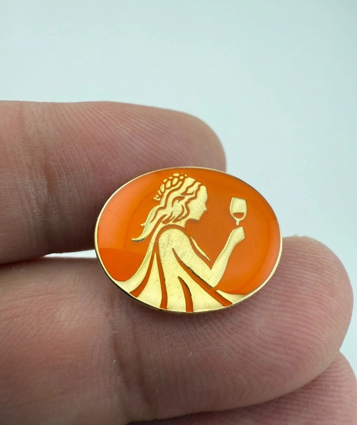 Orange WSET AWARD IN WINES LAPEL PIN Great Shape!!