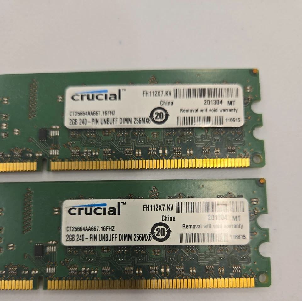 CT25664AA667.16FHZ Crucial 2GB DDR2-667MHz PC2-5300 CL5  240-Pin DIMM RAM - Image 2 of 4
