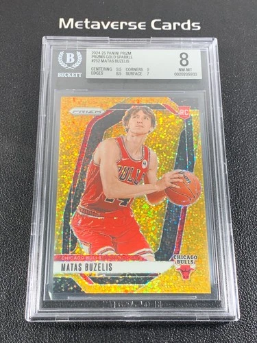 2024 Prizm Matas Buzelis RC Gold Sparkle 08/24 BGS 8