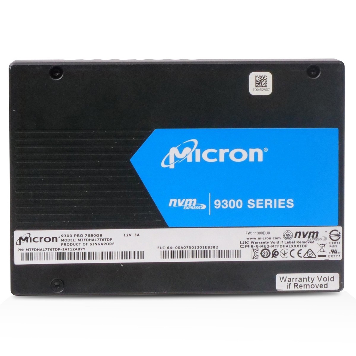 Micron 9300 PRO 7.68TB MTFDHAL7T6TDP PCIe Gen 3.0 x4 4GB/s U.2