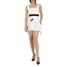 Stella McCartney Ladies Cream Sleeveless Belted Mini Dress, Brand Size 42 (US