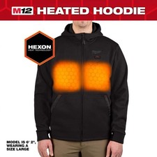 Milwaukee Men's Medium M12 12-Volt Cordless Black Heated Jacket Hoodie Kit