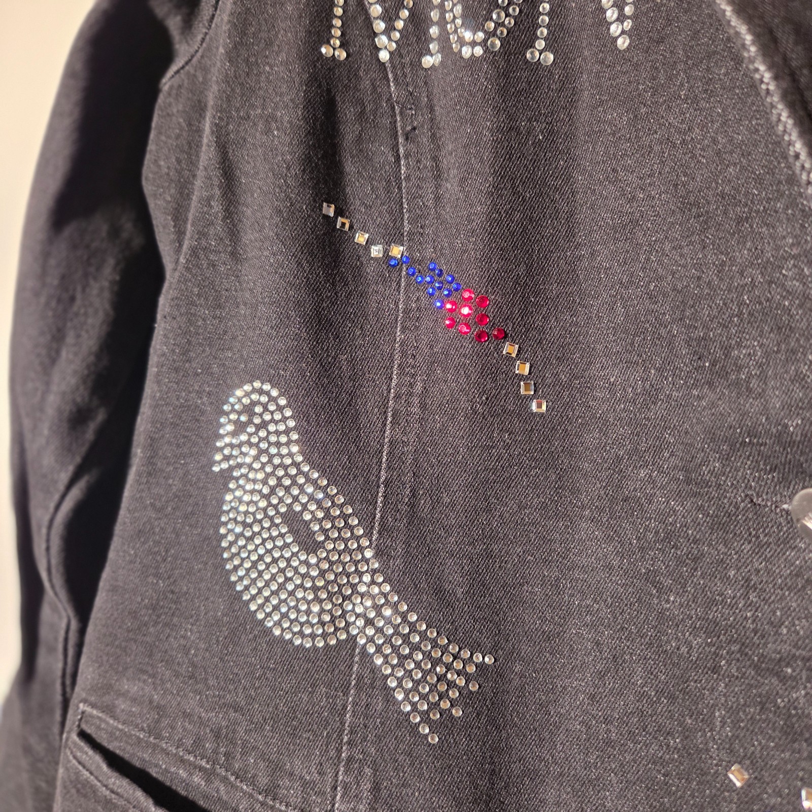 Women With Control Basic Jacket M Black Denim Col… - image 5