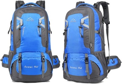 60L Rucksack Wasserdicht Wanderrucksack Reise Sport Trekkingrucksack Blue DHL