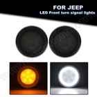 Amber/White LED Turn Signal Parking Light Lamp Smoked For 07-17 Jeep Wrangler JK