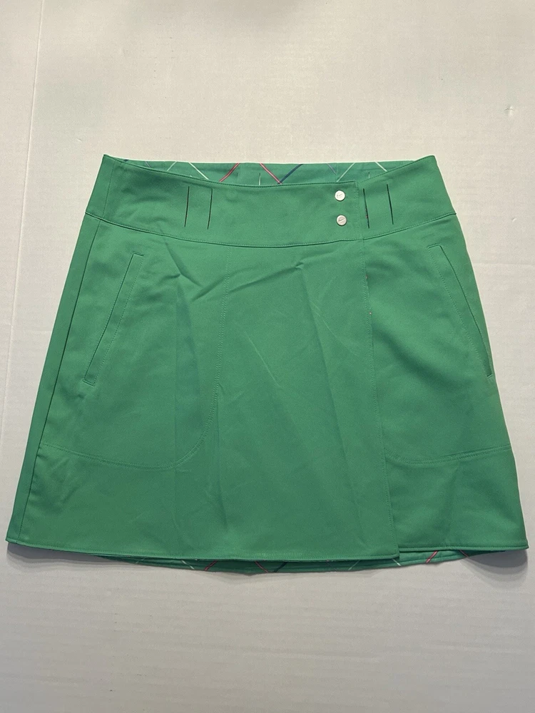 Nike Reversible Wrap Tennis Skirt Green Diagonal Print Size 2