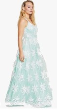 SAY YES TO THE DRESS Womens Aqua Spaghetti Strap Fit + Flare 15/ 16 Gown Prom
