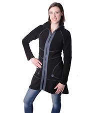 Manteau polaire patchwork Goa pour femme - Veste hippie Goa d'art et de magie