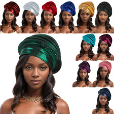 African Women Headwraps Berets Turban Nigeria Party Bonnet Flower Hat Indian Cap