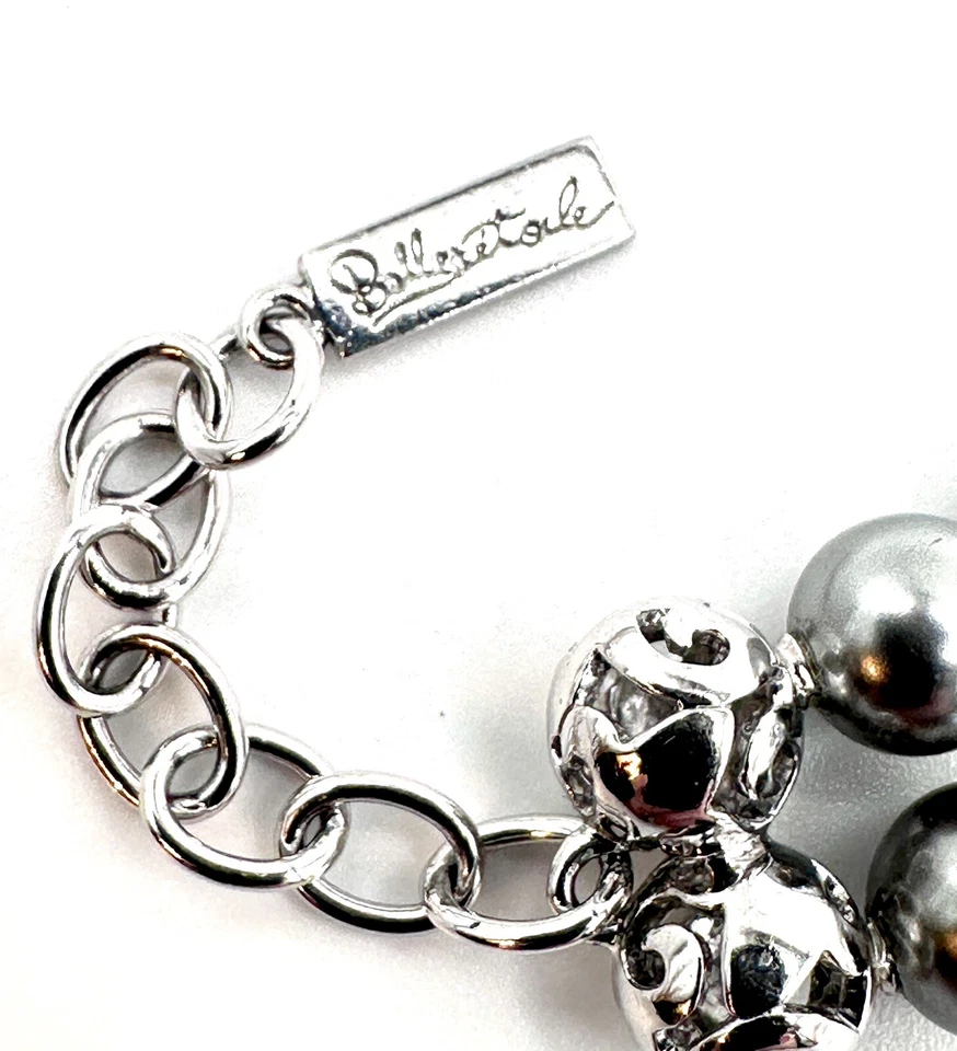 Pulsera Belle E’toile 925 Beauty Bound gris concha de mar perla y piedra blanca Foto 4 de 4