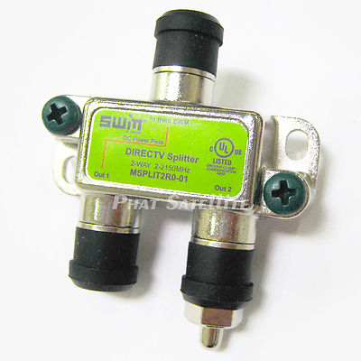 3 PIECES GREEN DIRECTV MSPLIT2R0 SWM 2-WAY SATELLITE RECEIVER SIGNAL SPLITTER
