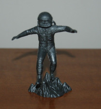 1960s Marx - Operation Moon Base Astronaut Silver Plastic Vintage Space Man Leap