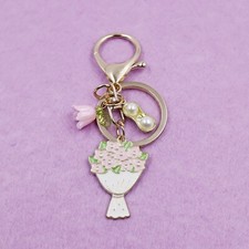 Flower language Lucky Charm Keychain Keyring for Car Home Keys Key Fob Chain