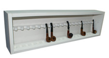 Portapipe 20 posti rastrelliera in legno colore bianco  pippiera  pipe bacheca