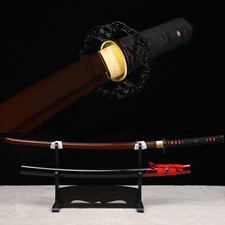 Japanese Samurai Sword Katana 9260 Spring Steel Red Blade Full Tang Razor Sharp