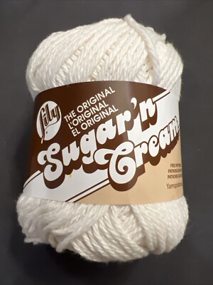 NEW Lily Sugar'n Cream Yarn Solid Ecru (off White) 2.5 Oz 120 Yds 4 Ply