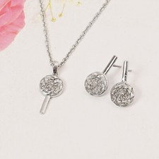 Handmade The Popsicle Bliss Silver Necklace Set 925 Sterling Silver Jewelry Kids