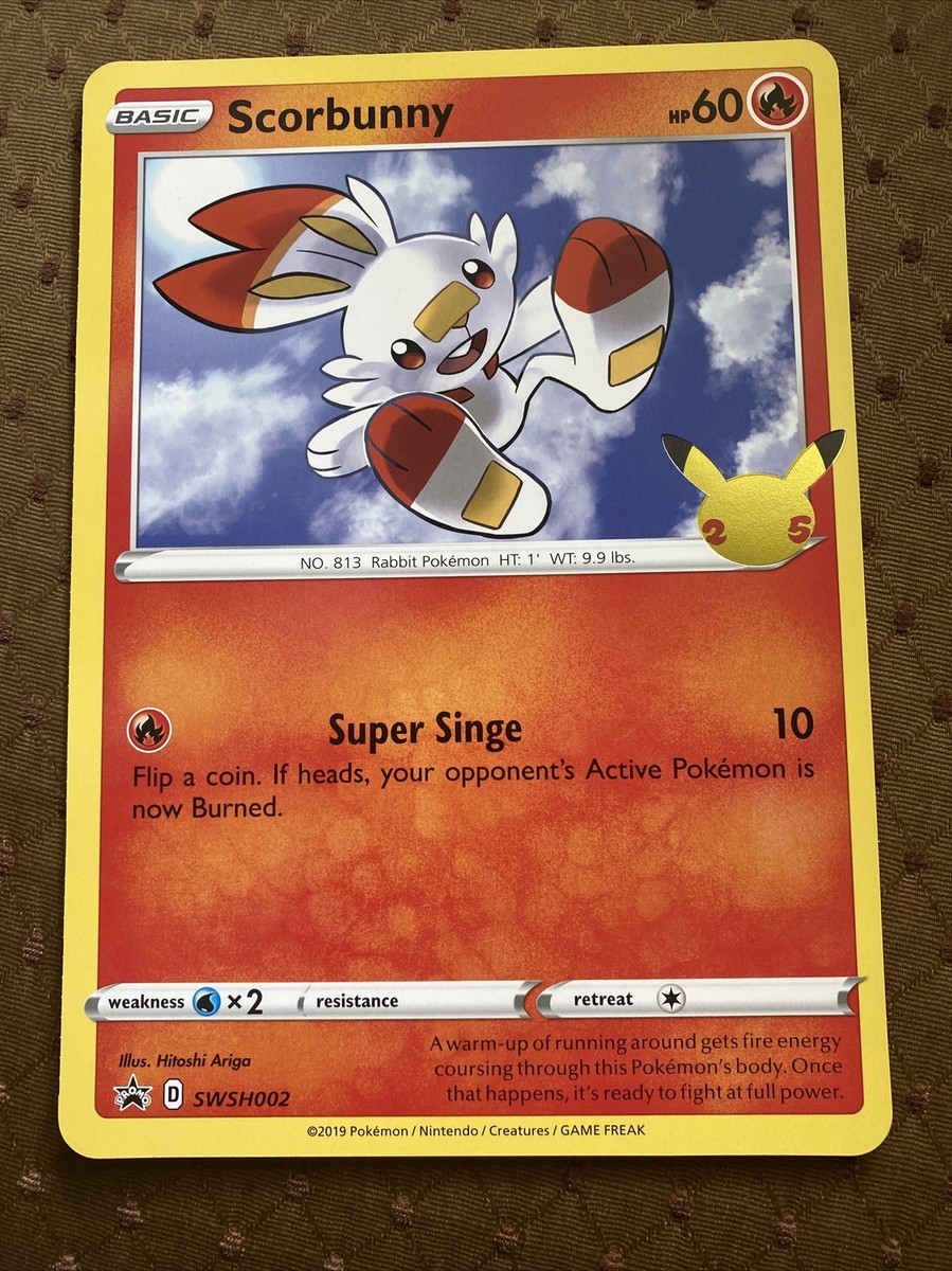 Pokémon SCORBUNNY SWSH002 Oversized First Partner Pack Promo NM | eBay
