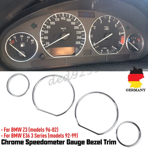 4pcs chrome speedometer chrome rings speedometer rings speedometer chrome rings for BMW 3 Series E36 Z3