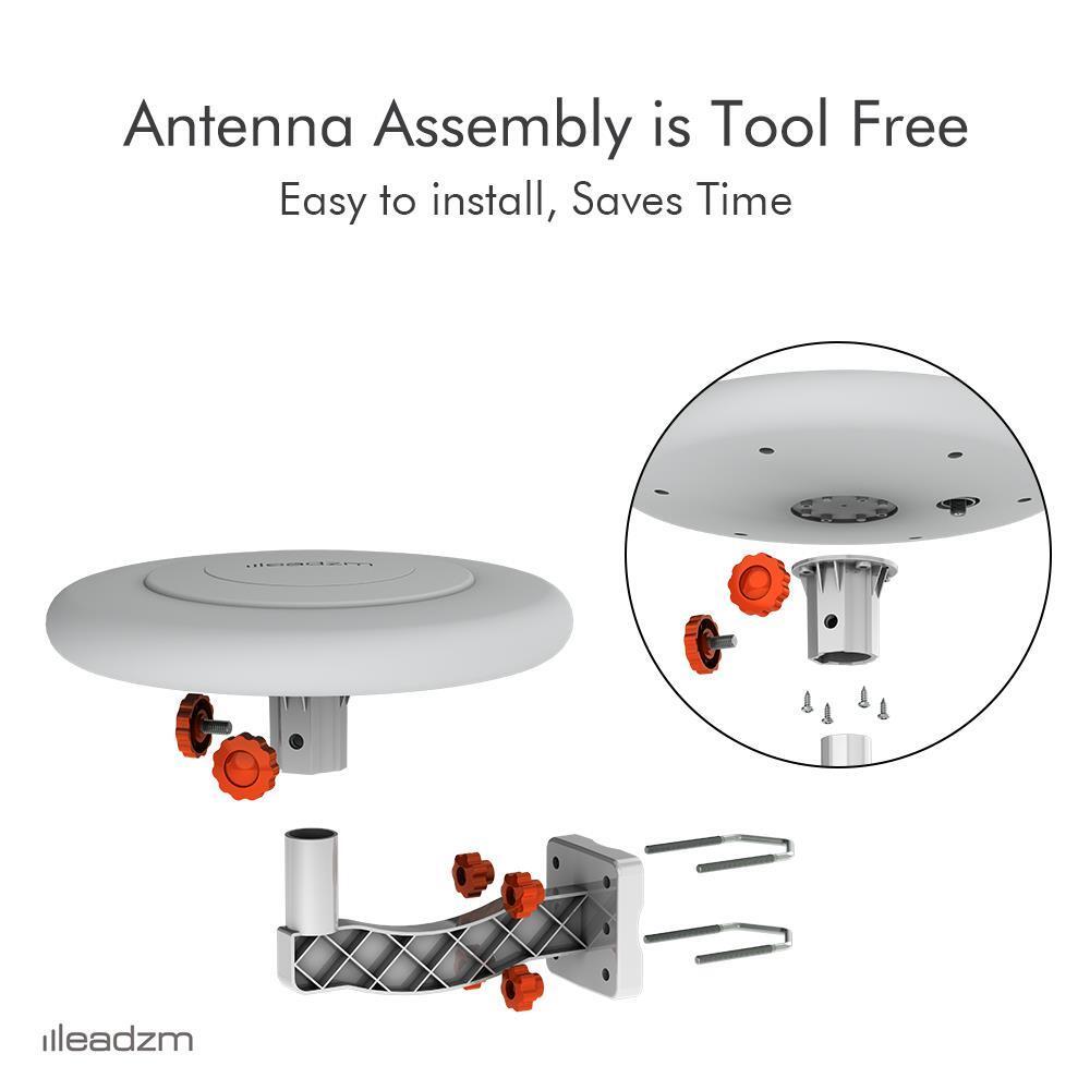 360° Omni-Directional Amplified TV Antenna HDTV 1080P 4K 150 Miles with Cable