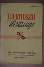 Preisliste 1957 - Elektriker Werkzeuge : Georg Niedermayer KG, Regensburg